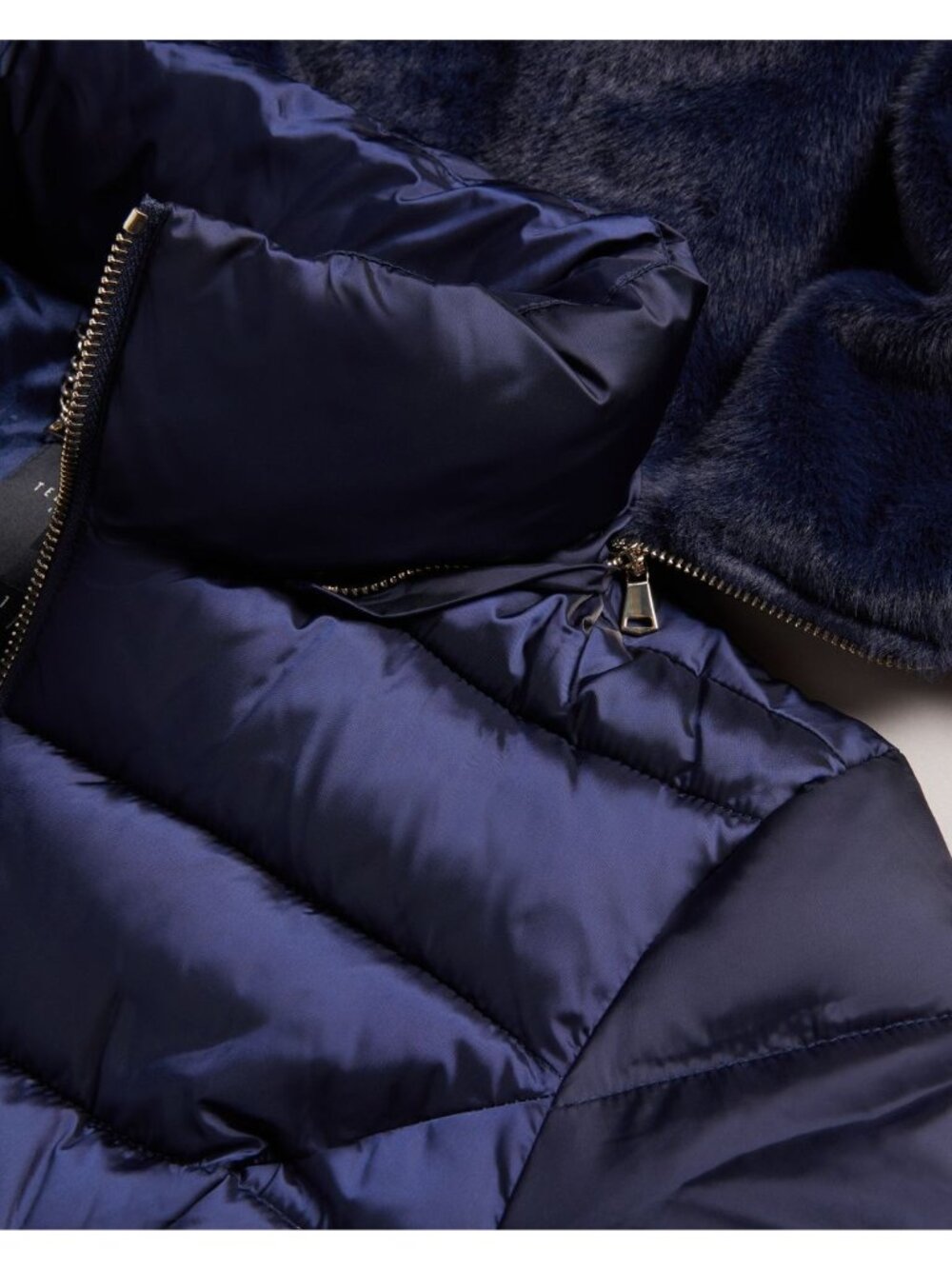 Ted Baker Aliciee Quilted Navy Belted Coat - Size 0/2 US - New with Tags - Picture 7 of 13